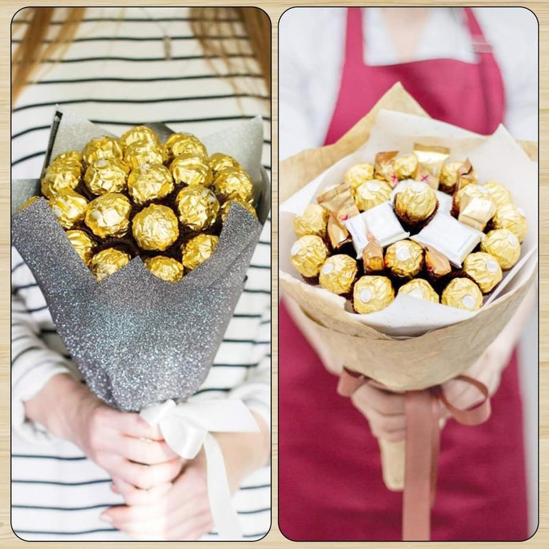 MITOB 200 Pack 3.9x3.9 inch Golden Chocolate Wrappers Aluminium Foil Square Sweets Lolly Paper Wrapping for DIY Food Candy Packaging Decoration Party Favor Wedding Birthday Accessories - Image 5